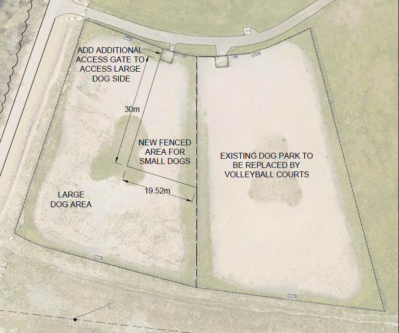 Drawing of Reconfigured Dog Park